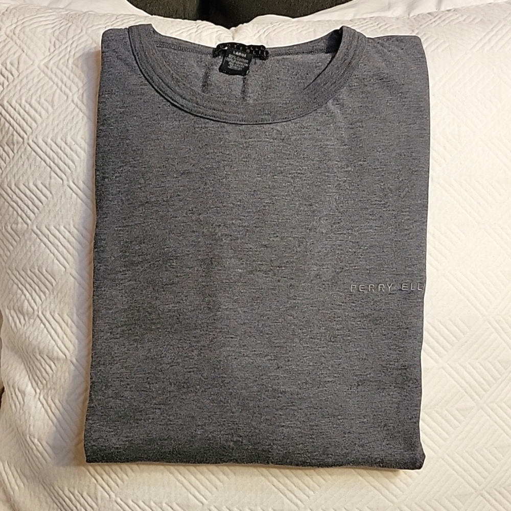Perry Ellis Portfolio Men's Gray Short-Sleeved Tee-Shirt